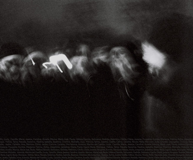 El grito de las Parcas y los nombres. Flyer. Olenka Carrasco. La ristra de nombres